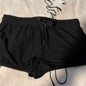 Black net shorts